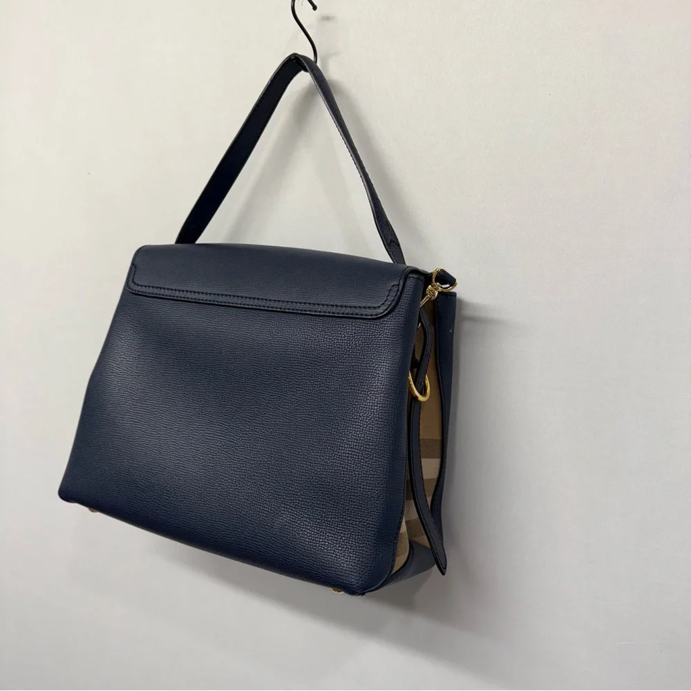 Authentic Burberry Camberley Medium Leather Satchel Navy Blue Hand Bag - Picture 9 of 16